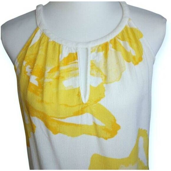 INC International Concepts White and Yellow Sleeveless Tank Top Sz.M EUC. - Picture 3 of 8